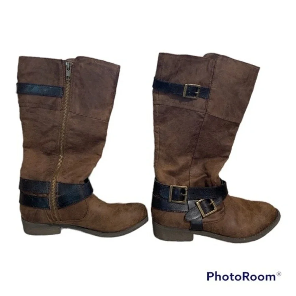Miss Vogue 1 1/2 Faux‎ Leather Riding boots Rodeo Girls Saddle